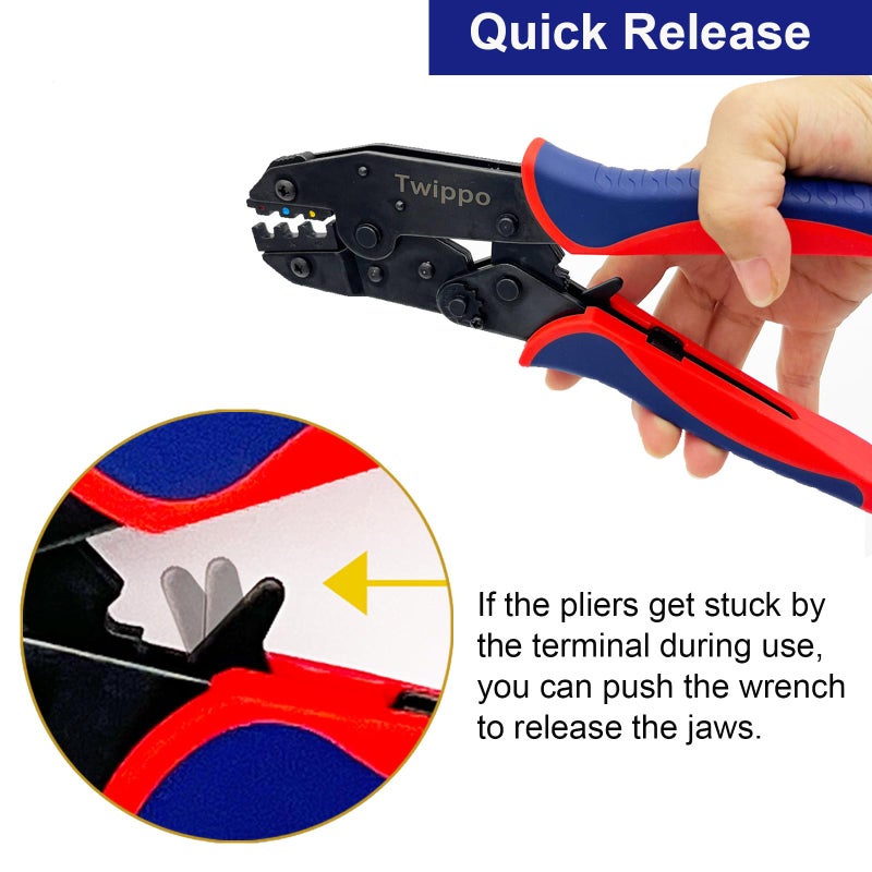 Twippo Crimping Tool for Heat Shrink Connectors  Ratchet Terminal Crimping Tool  Crimping Pliers  Ratcheting Wire Crimper for 22-10 AWG Terminal Connectors - Image 4